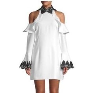 Jay Godfrey Cold shoulder bell sleeve lace dress 8